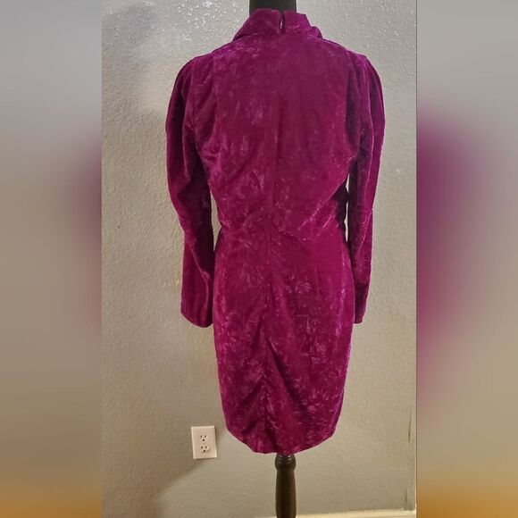 Shoshanna Dakota Draped Velvet Mini Dress Purple Women’s Size 6 - Picture 10 of 16